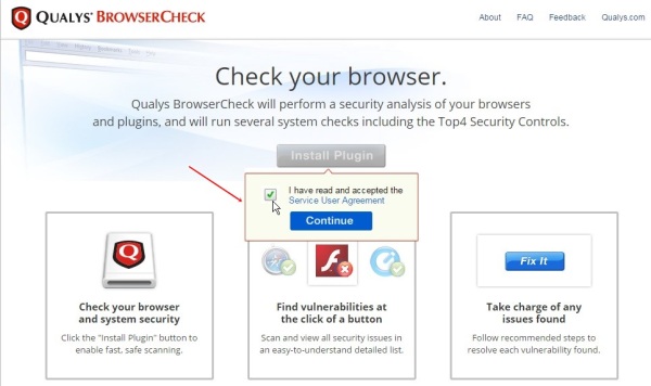 QUALYS-Browser-Check-Nutzungsbedingungen